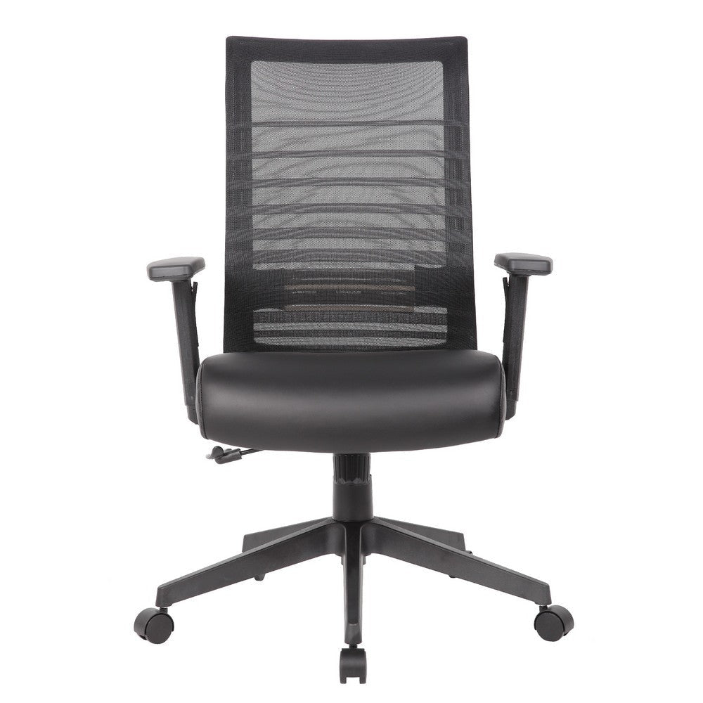 Zara Rolling Task Chair | Black Mesh & Antimicrobial Vinyl | Synchro-Tilt BM344445