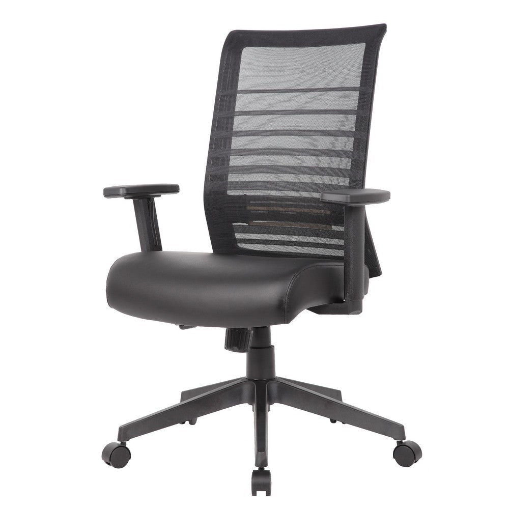Zara Rolling Task Chair | Black Mesh & Antimicrobial Vinyl | Synchro-Tilt BM344445