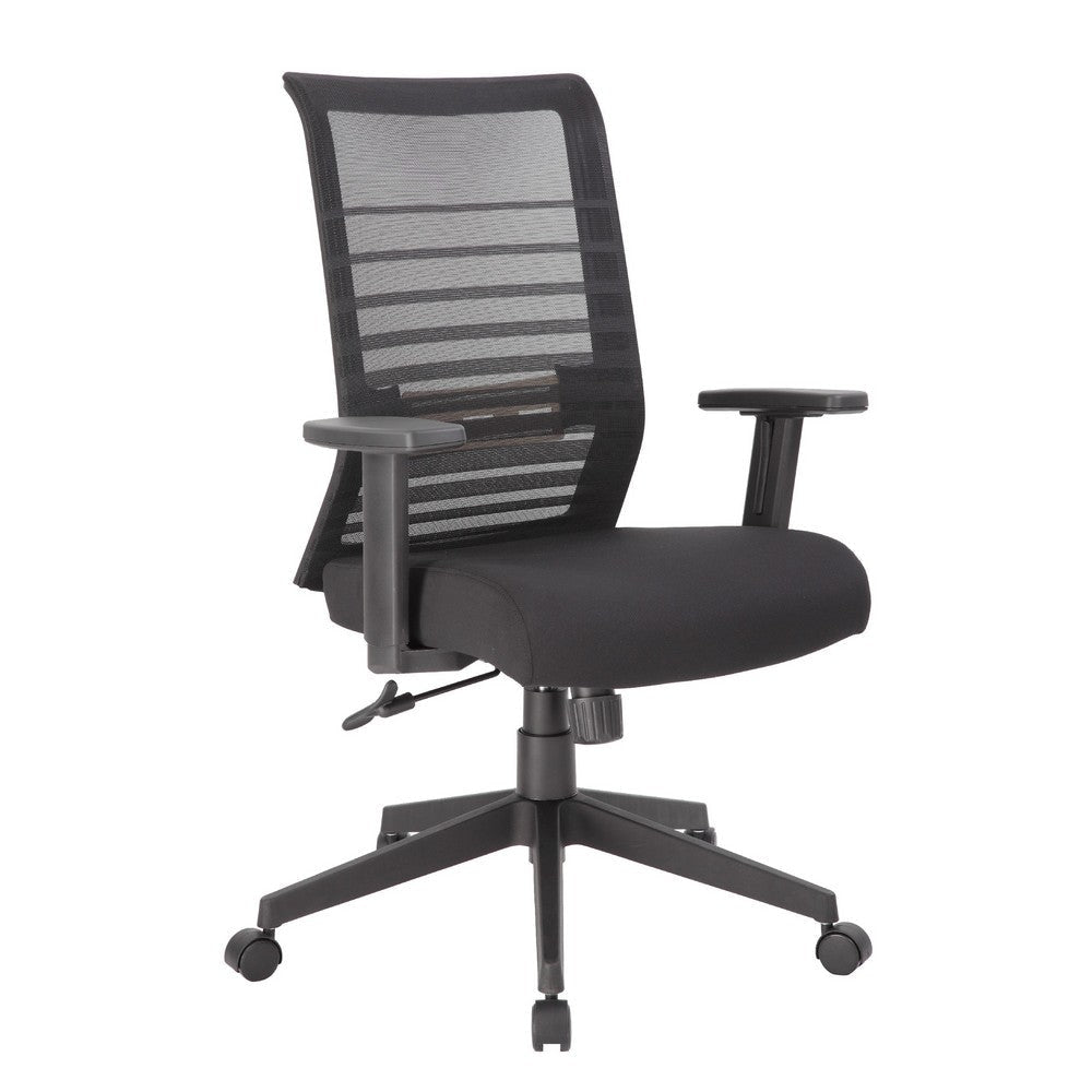 Zara Rolling Task Chair | Black Mesh | Adjustable Arms & Tilt Tension BM344446