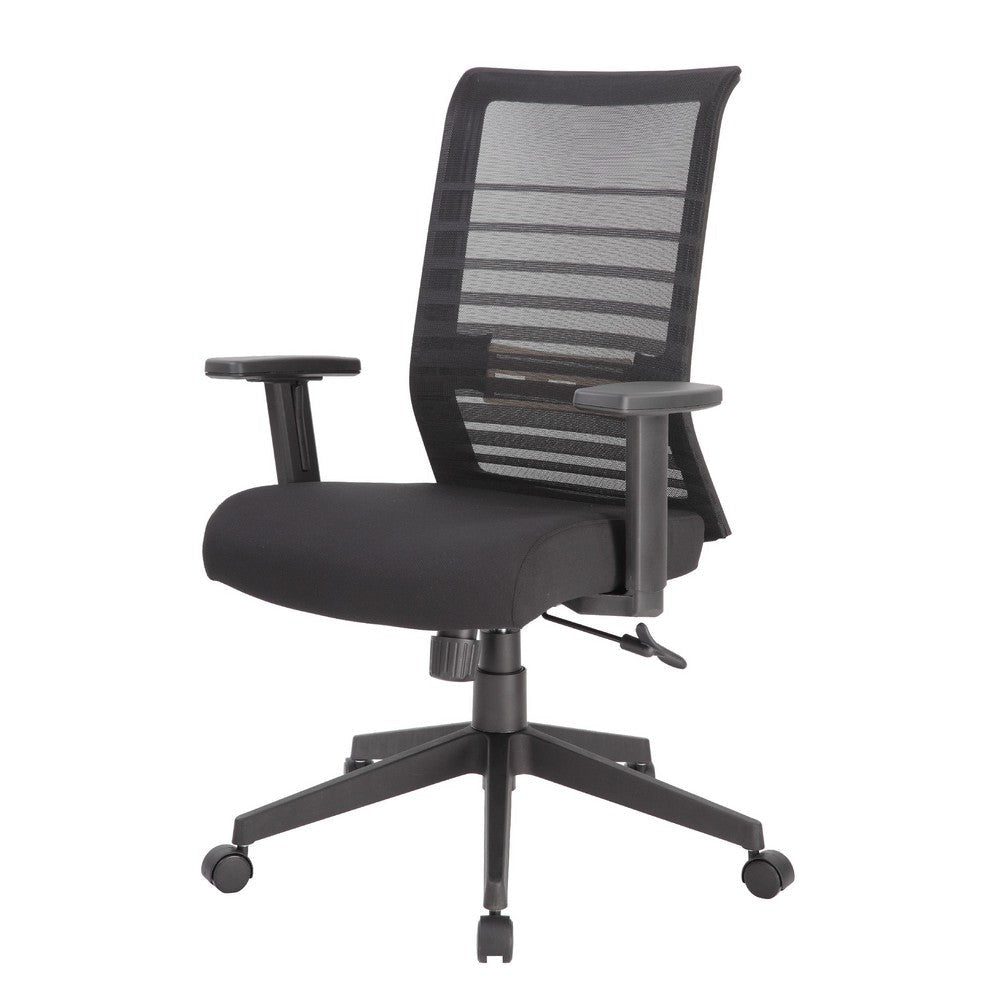 Zara Rolling Task Chair | Black Mesh | Adjustable Arms & Tilt Tension BM344446