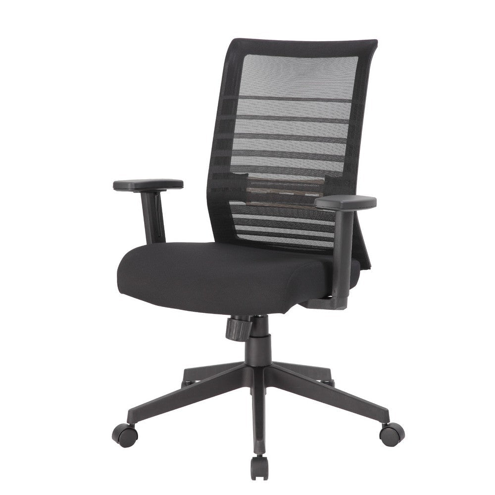 Zara Rolling Task Chair | Black Mesh | Adjustable Arms & Tilt Tension BM344446