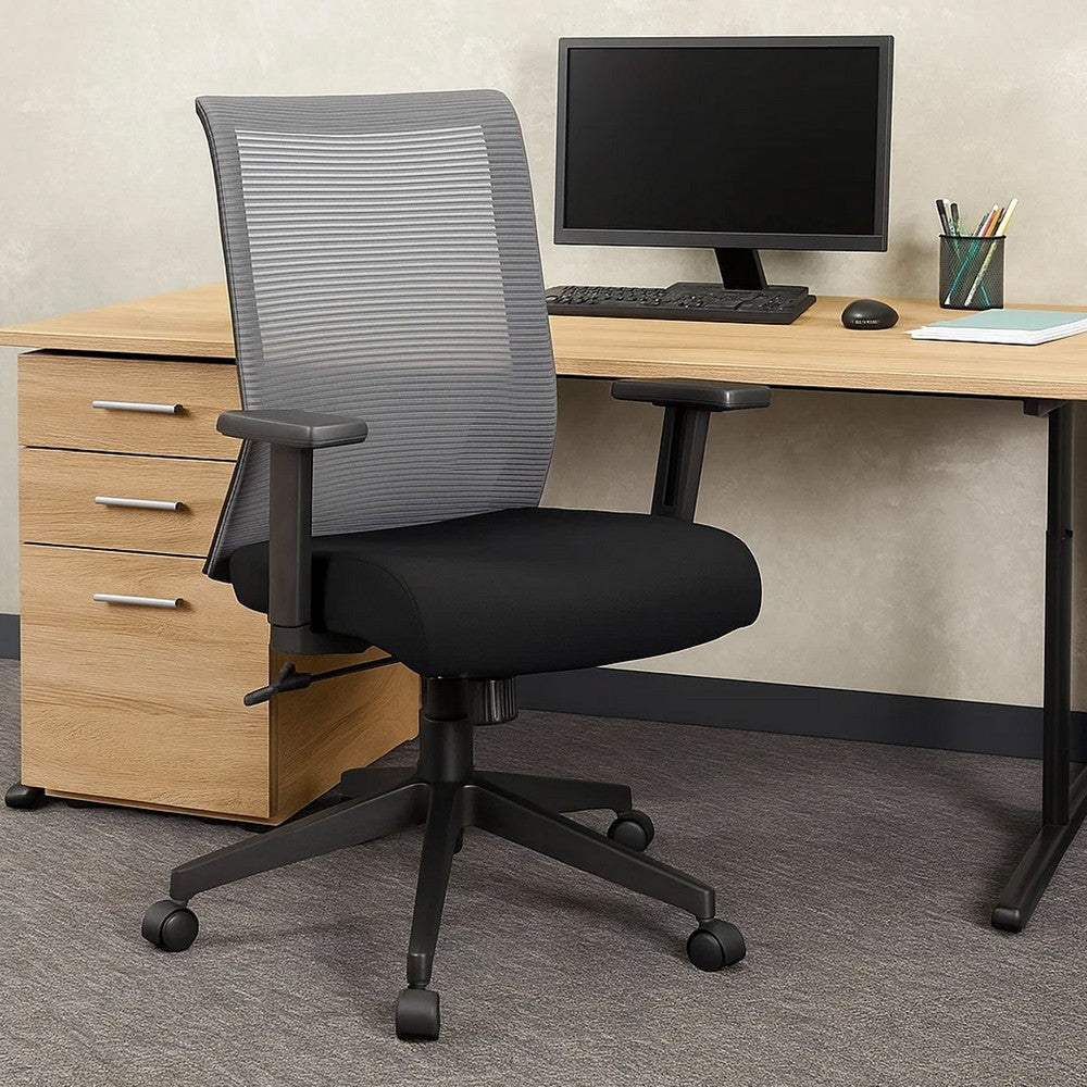 Zara Rolling Task Chair | Grey Black Mesh | Synchro-Tilt & Gas Lift BM344447