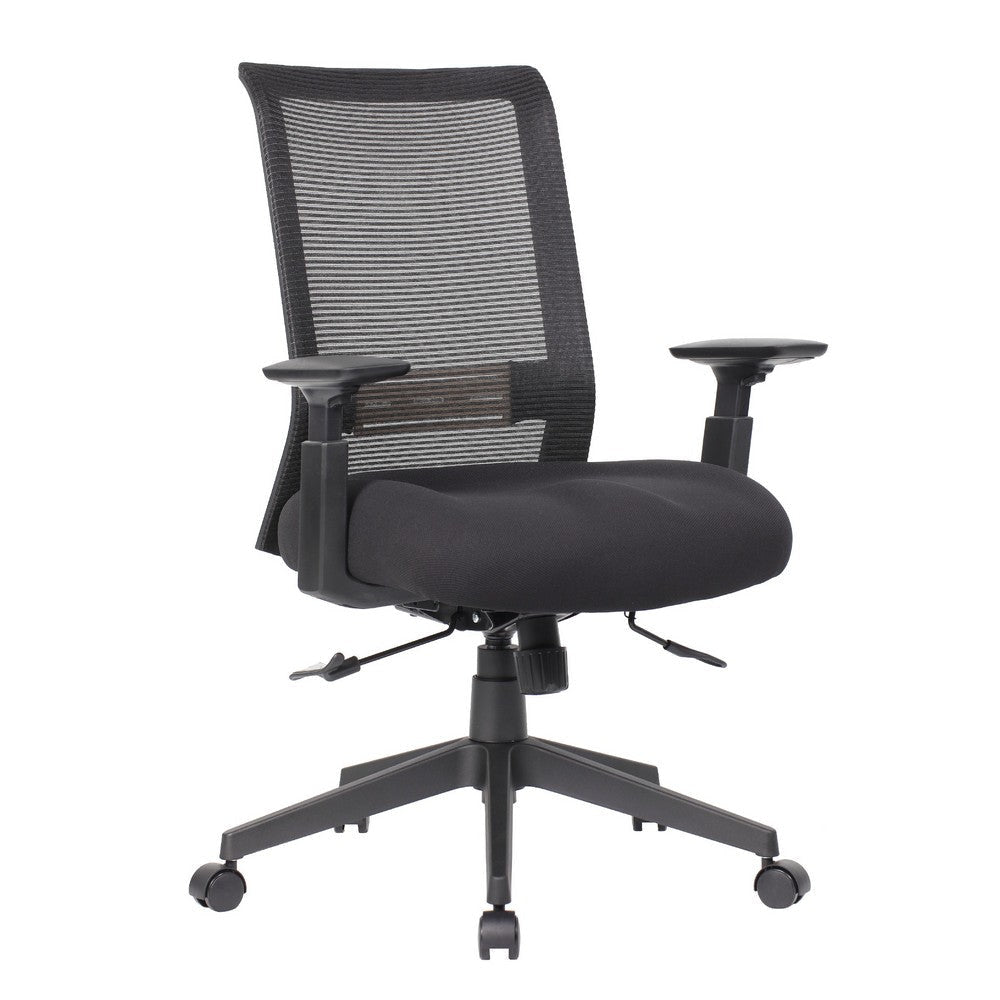 Rolling Task Chair | Black Mesh | Foam Padded Built-in Seat Slider BM344448