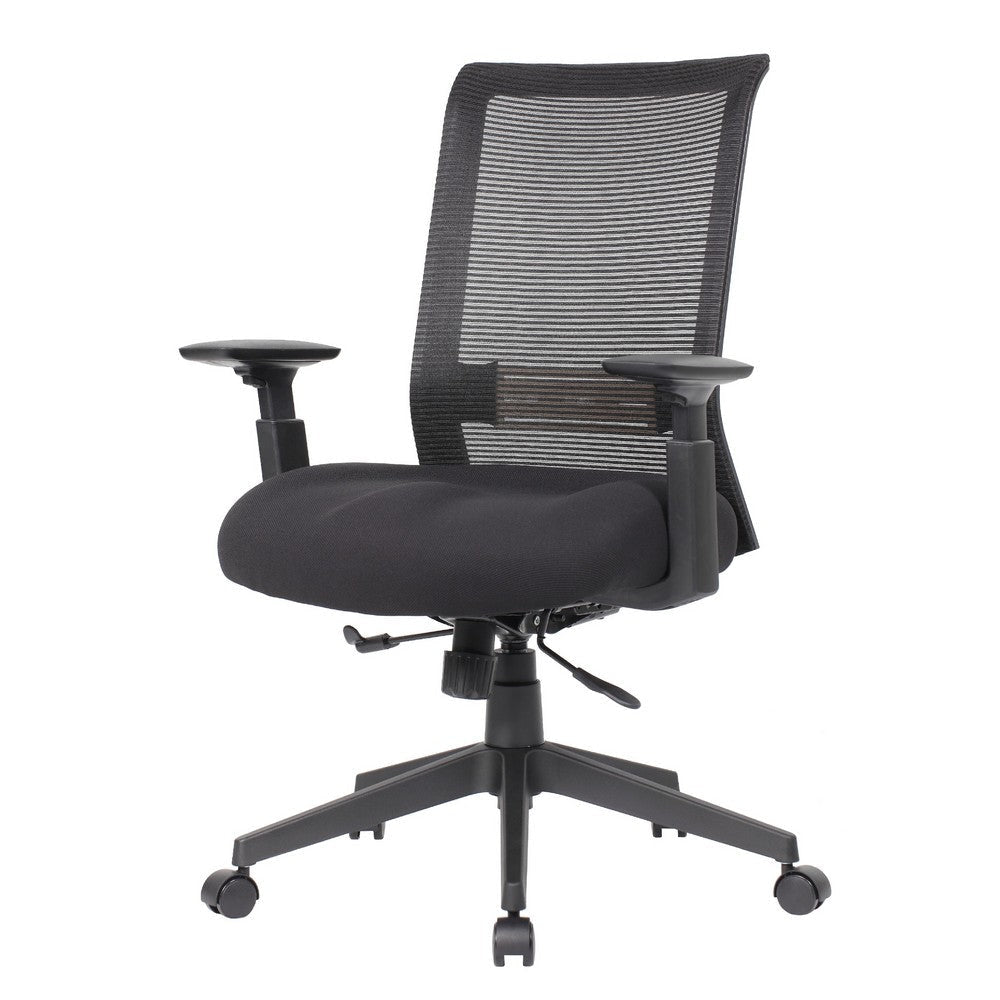 Rolling Task Chair | Black Mesh | Foam Padded Built-in Seat Slider BM344448