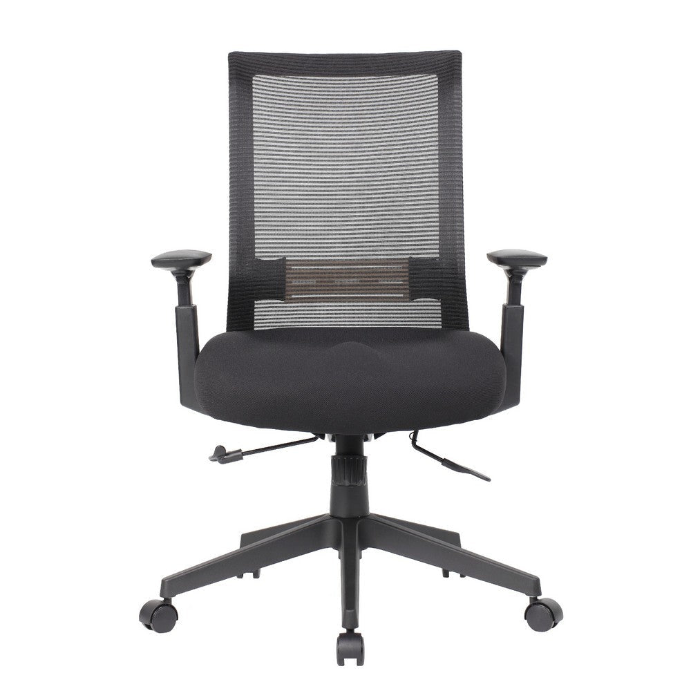 Rolling Task Chair | Black Mesh | Foam Padded Built-in Seat Slider BM344448