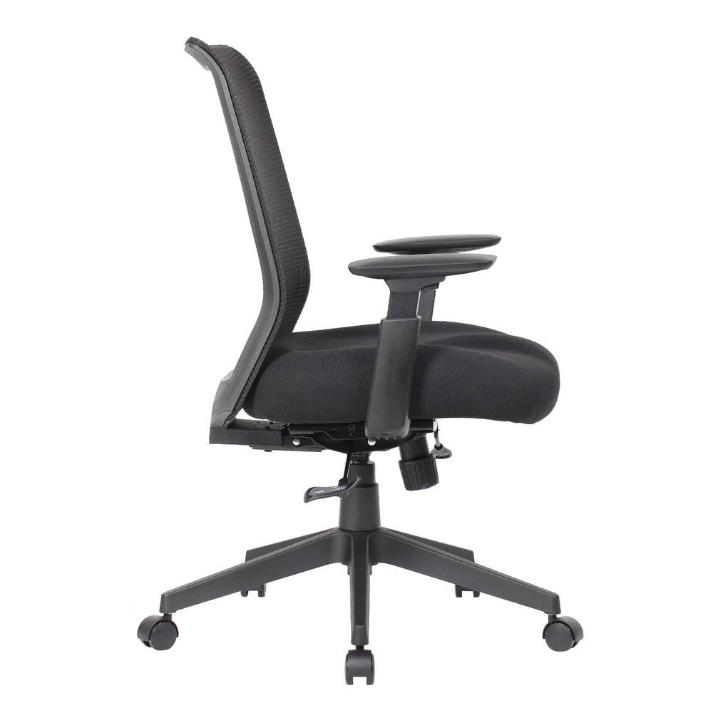 Rolling Task Chair | Black Mesh | Foam Padded Built-in Seat Slider BM344448