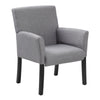Nick Guest Armchair | Medium Gray Linen | Wood Frame Lumbar Support BM344449