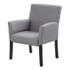 Nick Guest Armchair | Medium Gray Linen | Wood Frame Lumbar Support BM344449