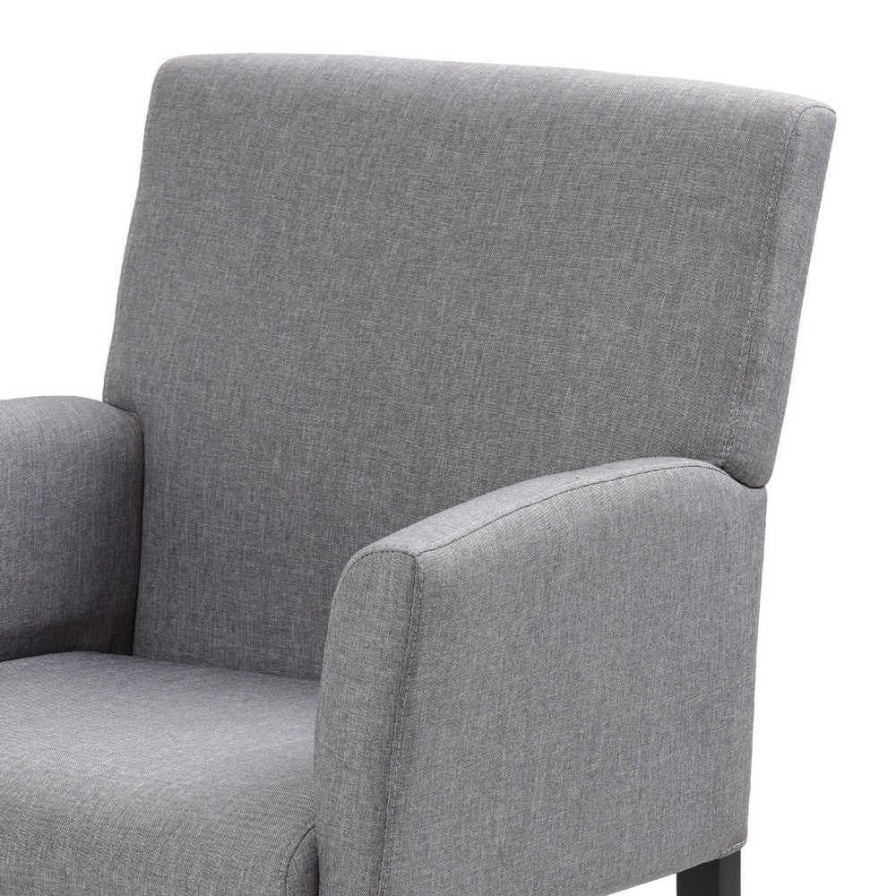 Nick Guest Armchair | Medium Gray Linen | Wood Frame Lumbar Support BM344449