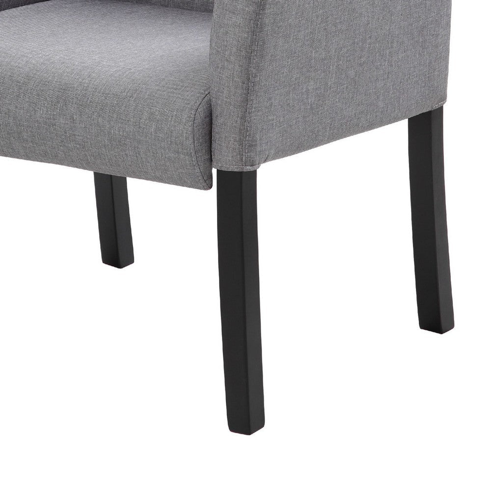 Nick Guest Armchair | Medium Gray Linen | Wood Frame Lumbar Support BM344449