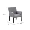 Nick Guest Armchair | Medium Gray Linen | Wood Frame Lumbar Support BM344449
