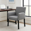 Nick Guest Armchair | Medium Gray Linen | Wood Frame Lumbar Support