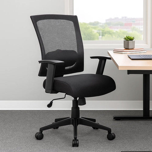 Rolling Task Chair | Black Mesh Back | Nylon Base | Height Adjustable BM344450