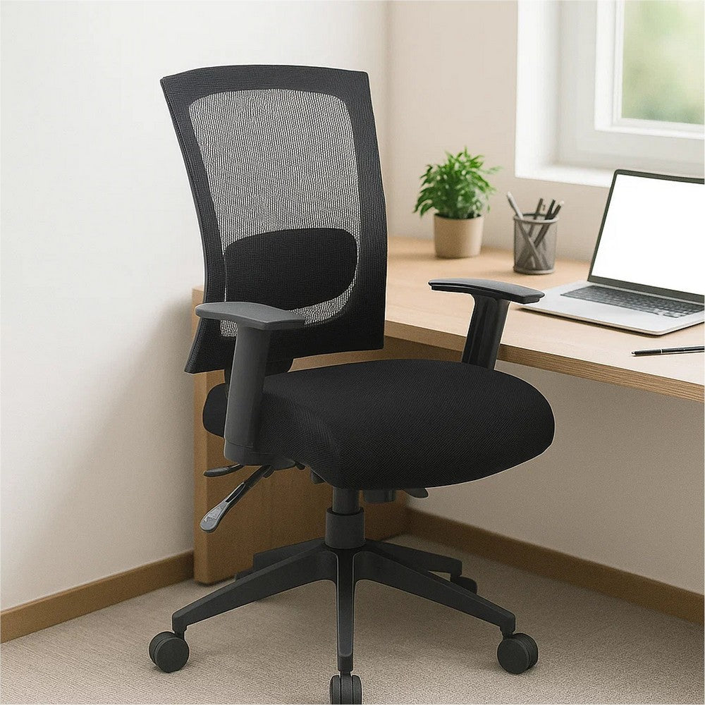 Oyo Rolling Task Chair | Black Mesh Back | 3 Paddle Adjustments