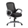 Rolling High Back Office Chair | Black Mesh & Vinyl | Lumbar Support BM344453
