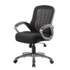 Rolling High Back Office Chair | Black Mesh & Vinyl | Lumbar Support BM344453