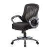 Rolling High Back Office Chair | Black Mesh & Vinyl | Lumbar Support BM344453