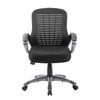 Rolling High Back Office Chair | Black Mesh & Vinyl | Lumbar Support BM344453