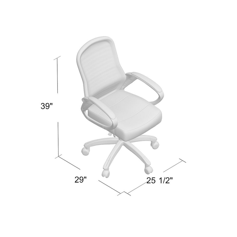Rolling High Back Office Chair | Black Mesh & Vinyl | Lumbar Support BM344453