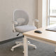 Rolling Task Chair w Flip Arms | Grey Mesh | Fabric Seat | White BM344454