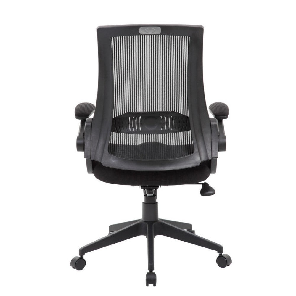 Rolling Task Chair w Flip Arms | Black Mesh | Spring Tilt Mechanism BM344455