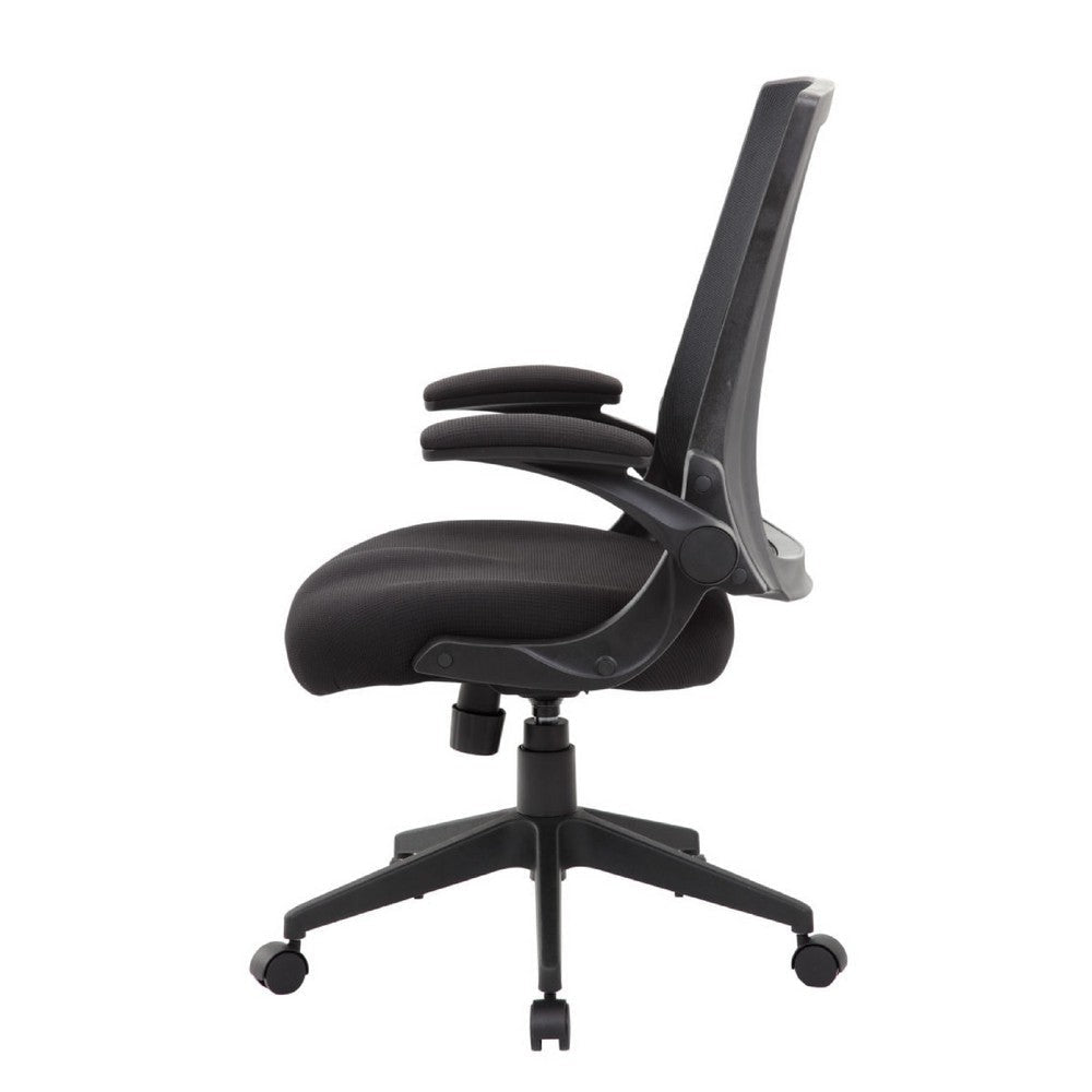 Rolling Task Chair w Flip Arms | Black Mesh | Spring Tilt Mechanism BM344455