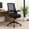 Rolling Task Chair w Flip Arms | Black Mesh | Spring Tilt Mechanism BM344455