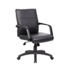 Rolling Executive Armchair | Black Faux Leather | Lumbar Support | Swivel BM344456