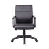 Rolling Executive Armchair | Black Faux Leather | Lumbar Support | Swivel BM344456