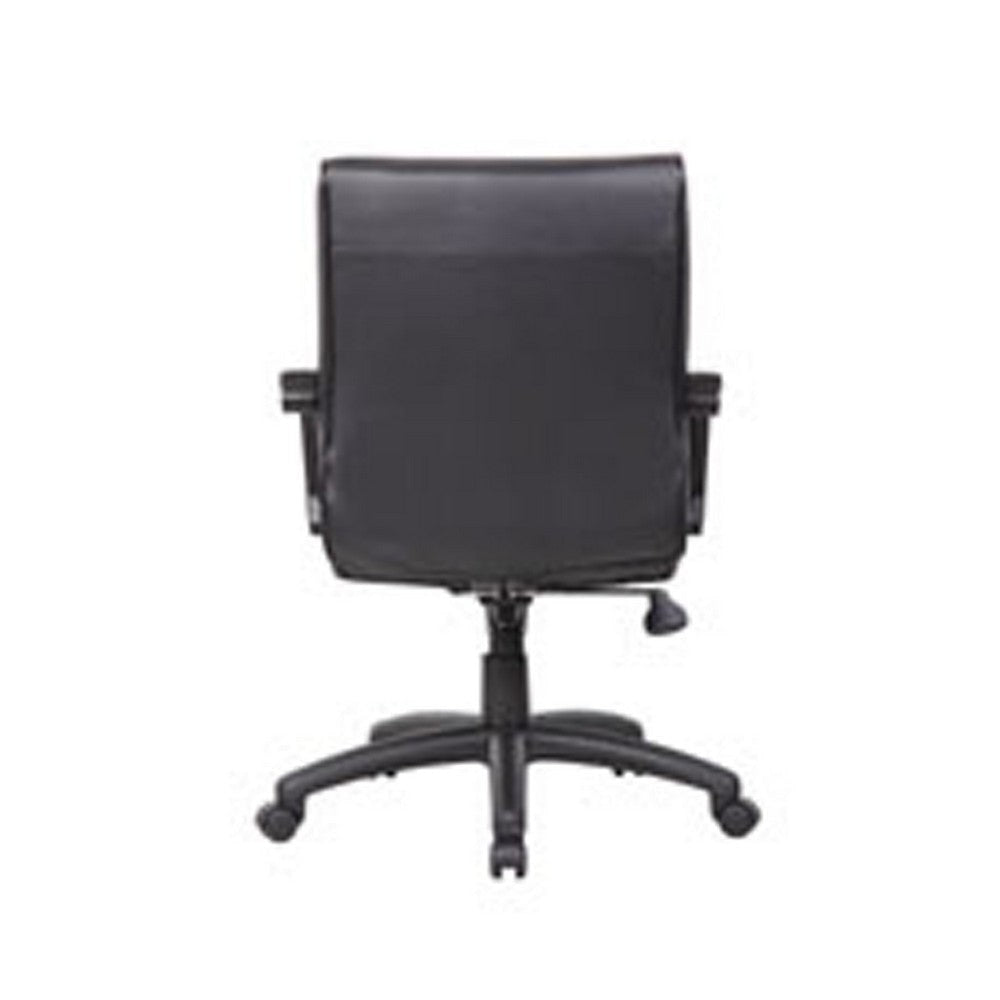 Rolling Executive Armchair | Black Faux Leather | Lumbar Support | Swivel BM344456