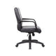 Rolling Executive Armchair | Black Faux Leather | Lumbar Support | Swivel BM344456