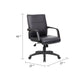 Rolling Executive Armchair | Black Faux Leather | Lumbar Support | Swivel BM344456