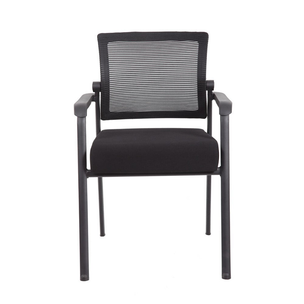 Akon Guest Armchair | Black Mesh | Steel Frame | Fixed Arm Design BM344457