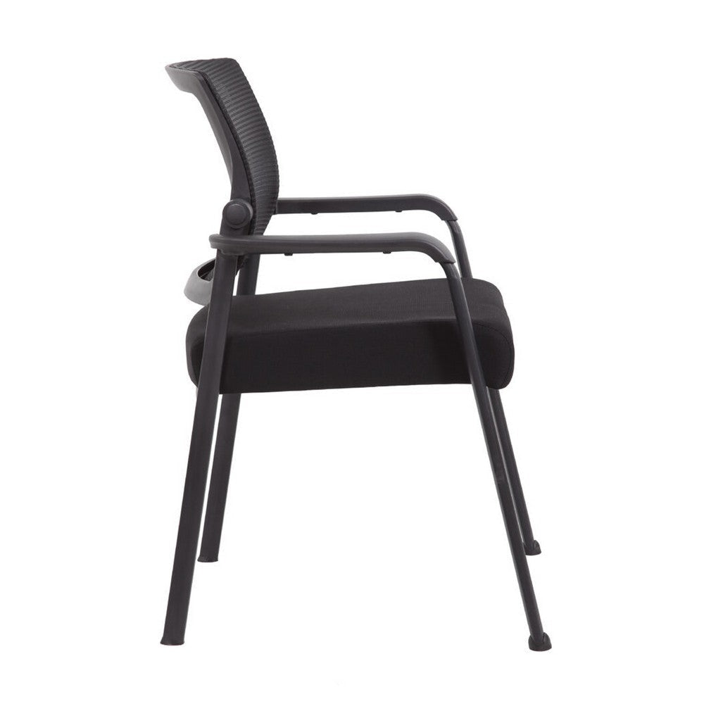 Akon Guest Armchair | Black Mesh | Steel Frame | Fixed Arm Design BM344457