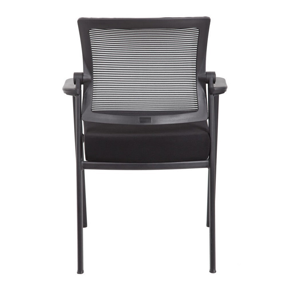 Akon Guest Armchair | Black Mesh | Steel Frame | Fixed Arm Design BM344457