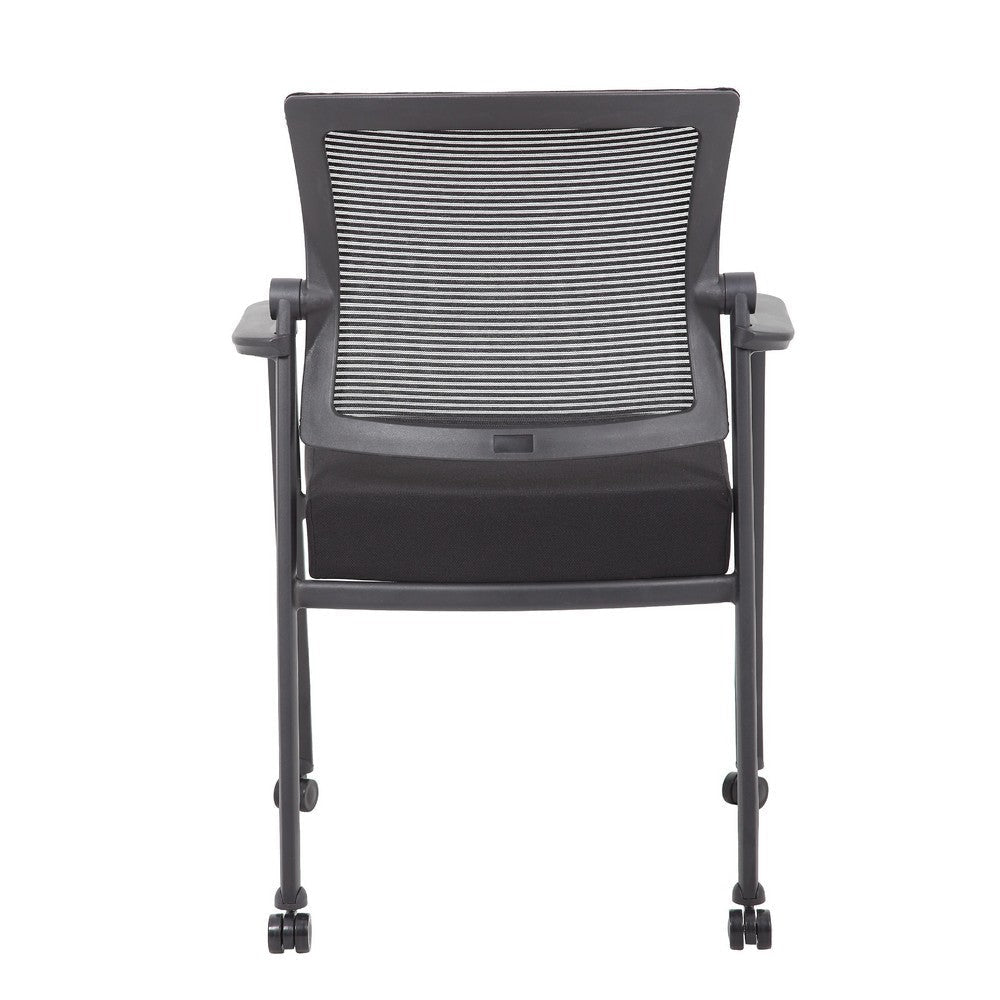 Akon Guest Armchair | Black Mesh | Steel Frame | Smooth-Roll Casters BM344458