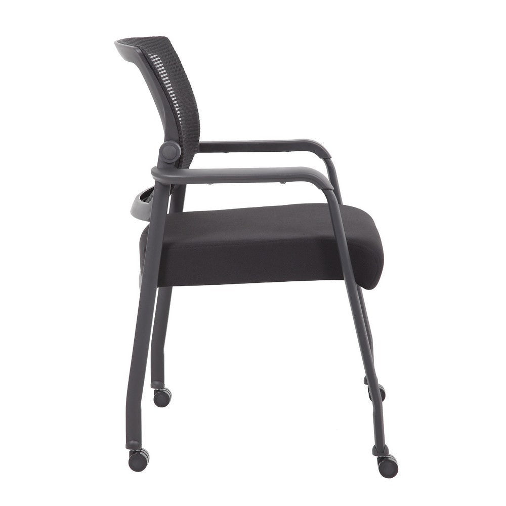 Akon Guest Armchair | Black Mesh | Steel Frame | Smooth-Roll Casters BM344458
