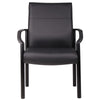 Guest Armchair | Black Faux Leather | Steel Frame | Anti-Wobble Glides BM344459