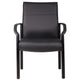 Guest Armchair | Black Faux Leather | Steel Frame | Anti-Wobble Glides BM344459
