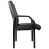 Guest Armchair | Black Faux Leather | Steel Frame | Anti-Wobble Glides BM344459