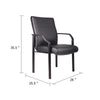 Guest Armchair | Black Faux Leather | Steel Frame | Anti-Wobble Glides BM344459