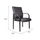 Guest Armchair | Black Faux Leather | Steel Frame | Anti-Wobble Glides BM344459