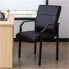 Guest Armchair | Black Faux Leather | Steel Frame | Anti-Wobble Glides BM344459