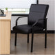 Guest Armchair | Black Faux Leather | Steel Frame | Anti-Wobble Glides BM344459