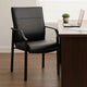Guest Armchair | Black Faux Leather | Steel Frame | Anti-Wobble Glides BM344459