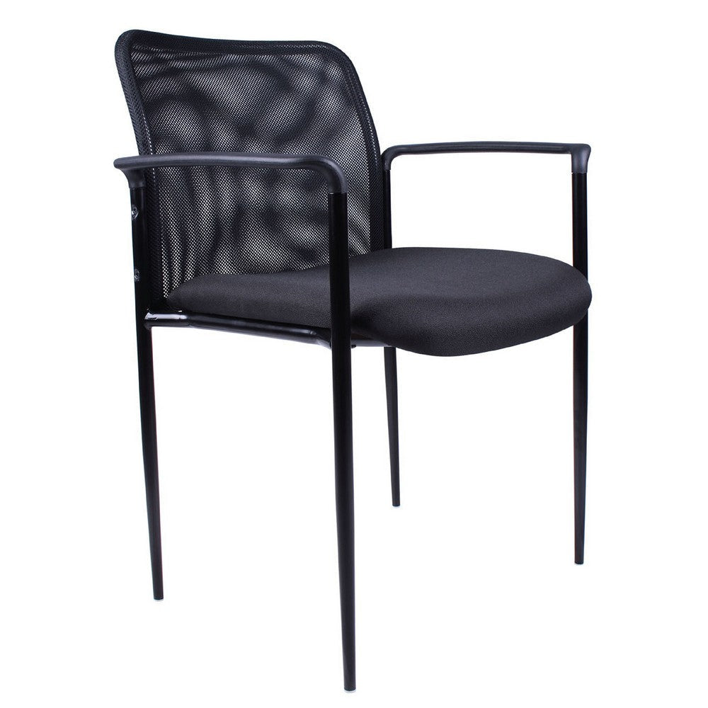 Vayu Guest Armchair | Black Mesh | Steel Frame | Stackable up to Four BM344460