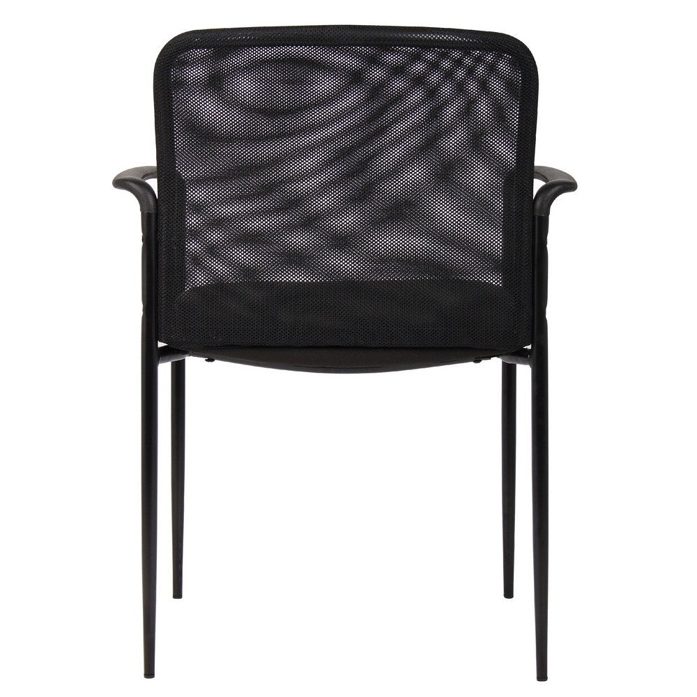Vayu Guest Armchair | Black Mesh | Steel Frame | Stackable up to Four BM344460