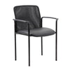 Vayu Guest Armchair | Black Mesh & Vinyl | Stackable Steel Frame BM344461