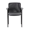 Vayu Guest Armchair | Black Mesh & Vinyl | Stackable Steel Frame BM344461