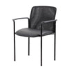 Vayu Guest Armchair | Black Mesh & Vinyl | Stackable Steel Frame BM344461